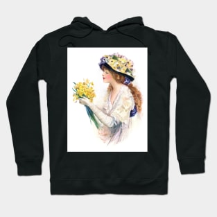 Edwardian girl with flowers Hoodie